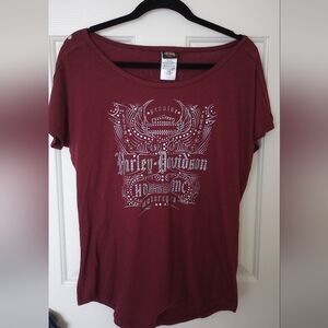Harley-Davidson Women's Maroon Graphic Tee
